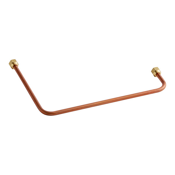 A copper Estella Caffe T-Drain group pipe with brass fittings.