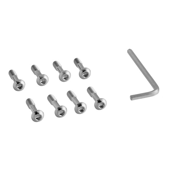 A packet containing eight captive screws and an Allen wrench.