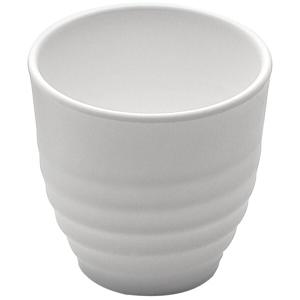A white Elite Global Solutions Zen cup with a handle.