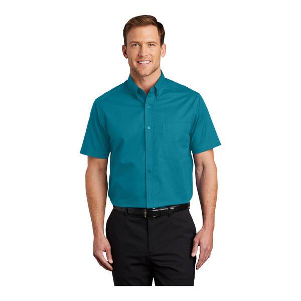 Port Authority S508 Short Sleeve Easy Care Shirt - Teal Green, S
