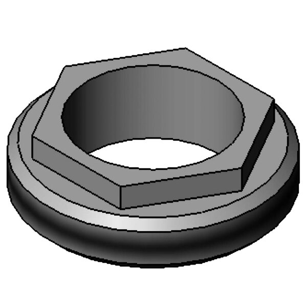 A T&S faucet cart lock nut with a black ring on it.