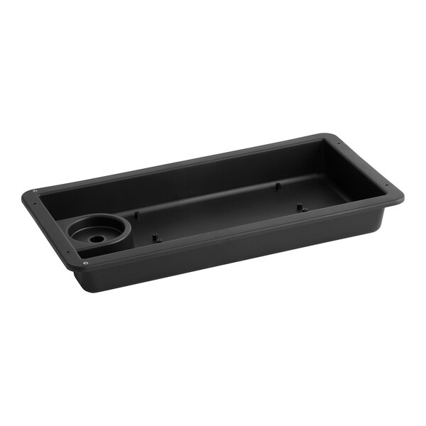 An Avantco upper condensate pan with a lid and handle on a table.