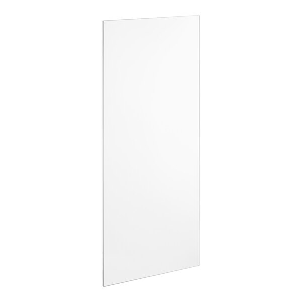The bottom glass shelf with a black border on a white background.