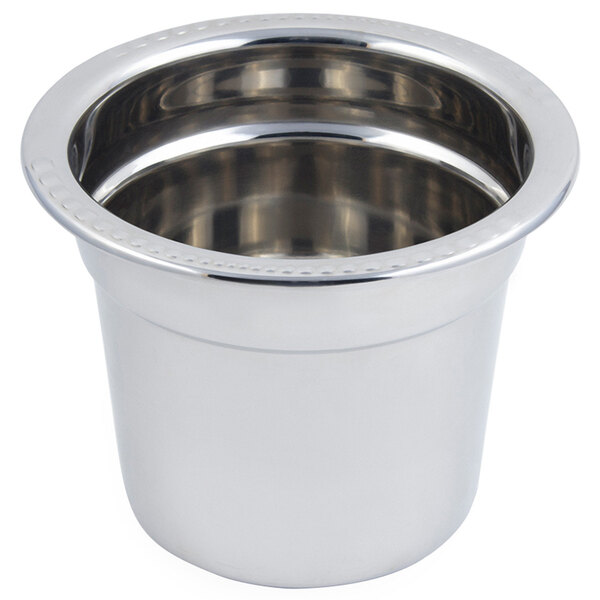 A silver metal Bon Chef Arches inset with a rim.