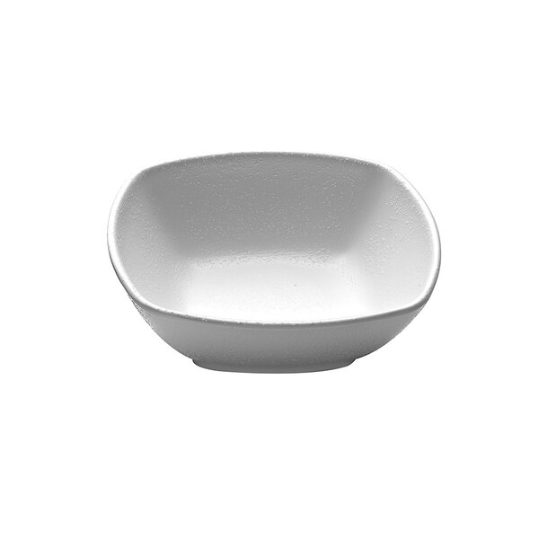 An Elite Global Solutions white square bowl on a white background.