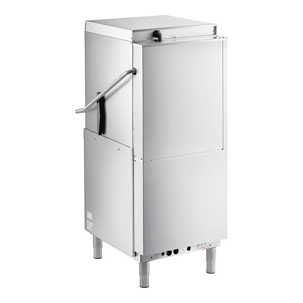 A Noble Warewashing door-type dishwasher with a handle.
