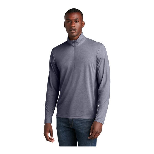 Sport-Tek ST407 Unisex Customizable True Navy Heather PosiCharge