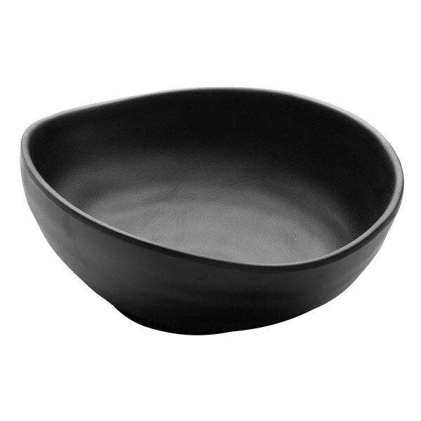 A black Elite Global Solutions oval bowl.