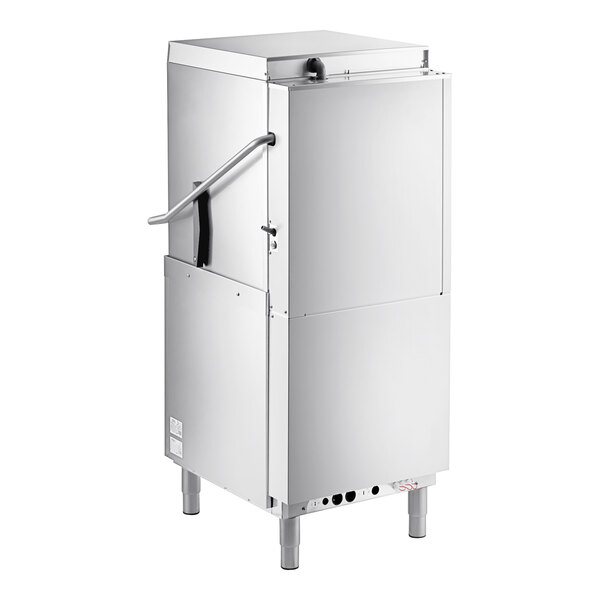 A white rectangular stainless steel door for a Noble Warewashing high-temperature dishwasher.