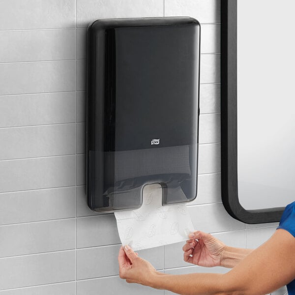 Tork Xpress 553028 Black Wall-Mount Multifold Hand Towel Dispenser H2