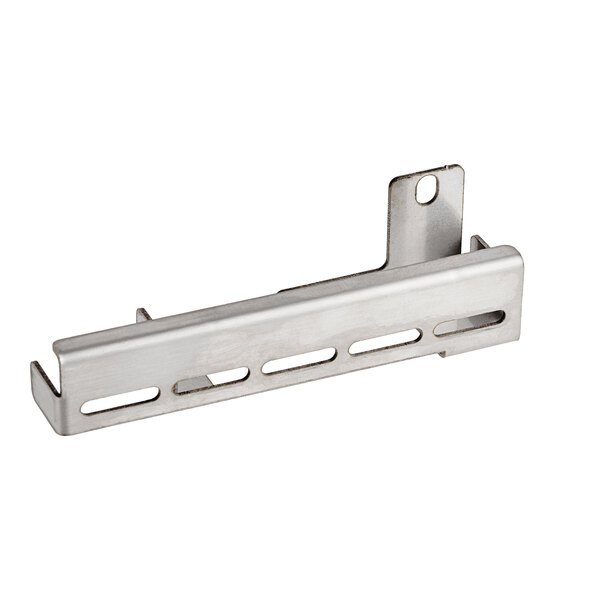 A stainless steel Avantco thermostat probe bracket with holes on the side.