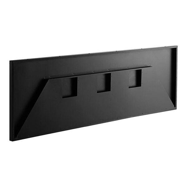 A black rectangular panel with three holes.