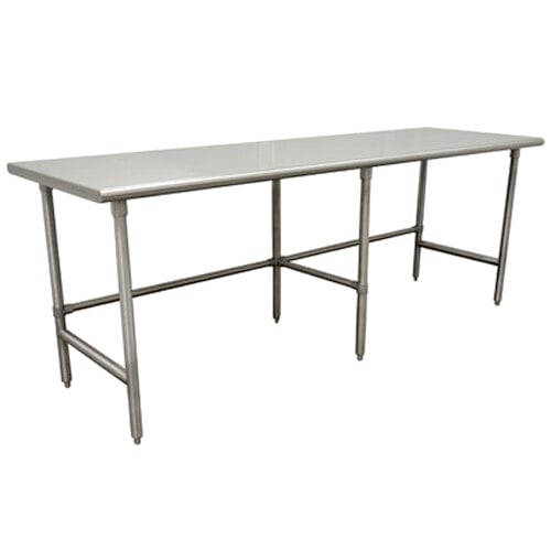 Advance Tabco TMS-249 24" x 108" 16 Gauge Open Base Stainless Steel Commercial Work Table with Stainless Steel Legs