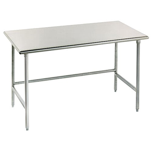 Advance Tabco TMS-302 24" x 30" 16 Gauge Open Base Stainless Steel Commercial Work Table with Stainless Steel Legs