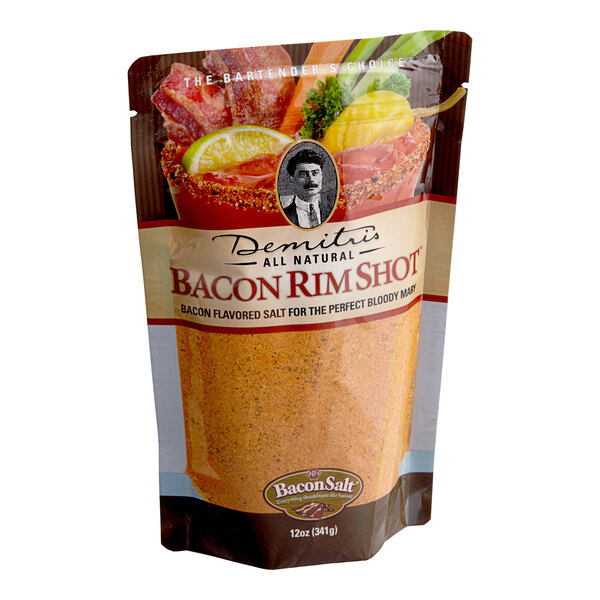 Demitri's Bacon Rim Shot Rimming Salt 12 oz. - 4/Case