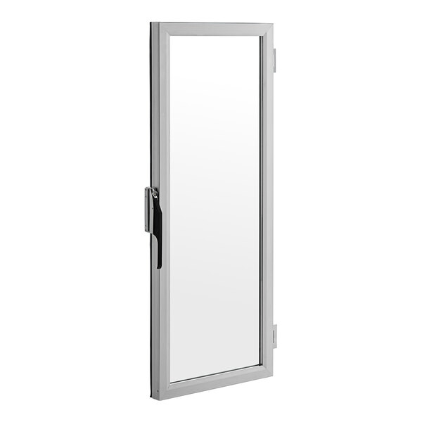 A full-size glass door with a metal frame and handle, designed for Avantco HTESC-1836 and HPESC-1836 units.