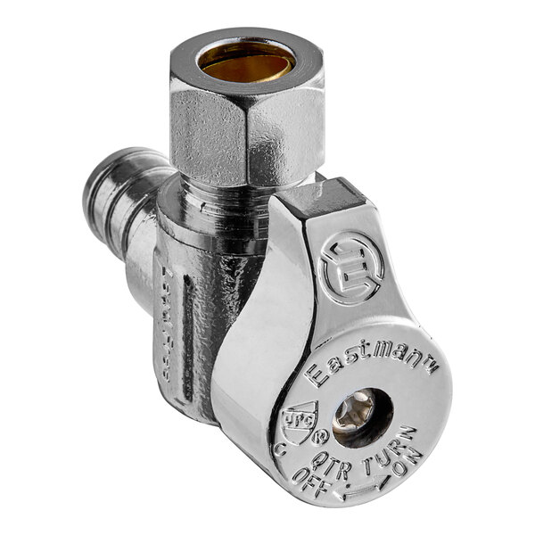 Eastman 1/4 Turn Angle Stop Valve - 3/8" OD X 1/2" PEX, Chrome Plated For Sink & Toilet Supply Lines - View #2