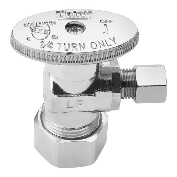 thumbnail image 2 of In Compression Outlet 1/4-Turn 4 Pack) BH Angle Stop Valve 1/2" Nominal Comp X 3/8" OD Comp, Quarter 2 In Brass Foot Valve 2 of 14