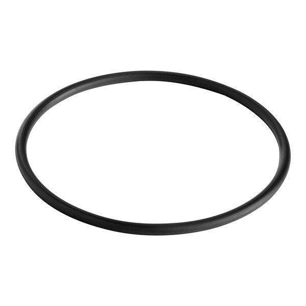 A black rubber O-ring for an Avantco meat band saw on a white counter.