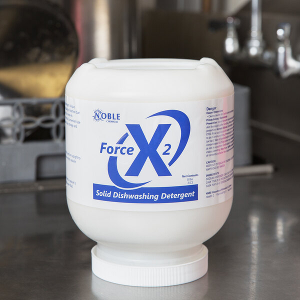Noble Chemical Force X2 8 lb. / 128 oz. Solid Dish Machine Detergent - 2/Case