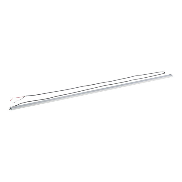 A long white tube with black wires attached to it.