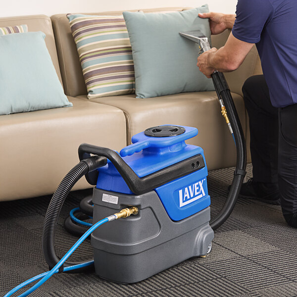 Lavex 2-Stage Cold Water Spot Extractor with 7' Hoses and 4" Clear View Upholstery Tool - 3 Gallon, 55 PSI