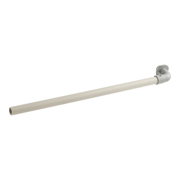 A white pipe with a grey handle.