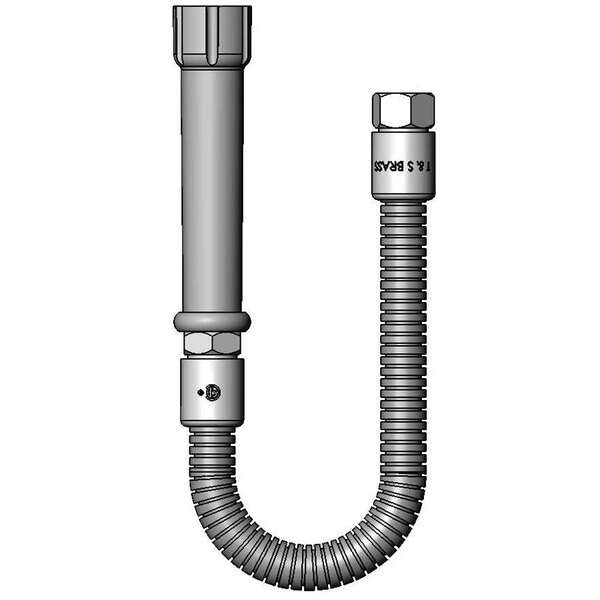 A T&S stainless steel flex hose with a metal tube.