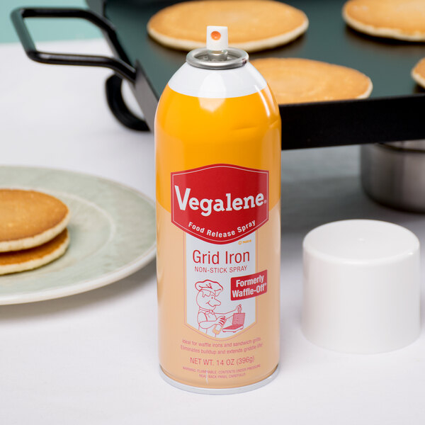 Vegalene 14 oz. Waffle-Off Grid Iron Release Spray - 6/Case