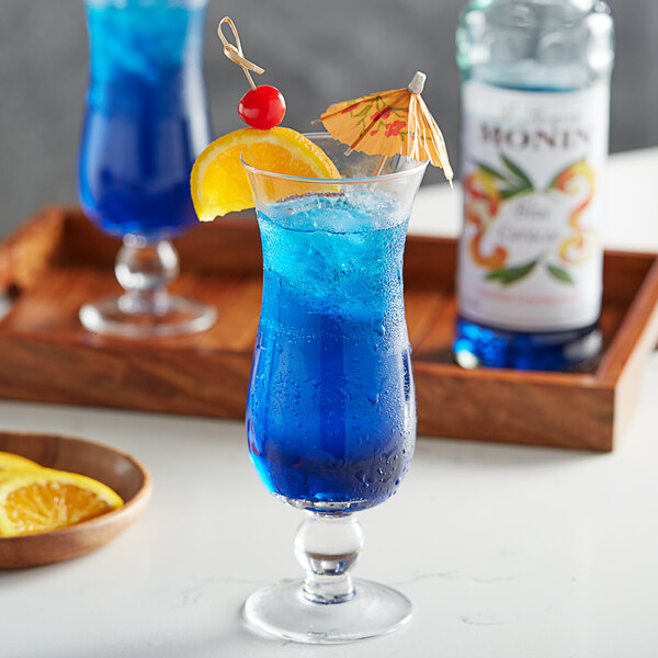 Monin Premium Blue Curacao Flavoring Syrup 750 mL - 12/Case