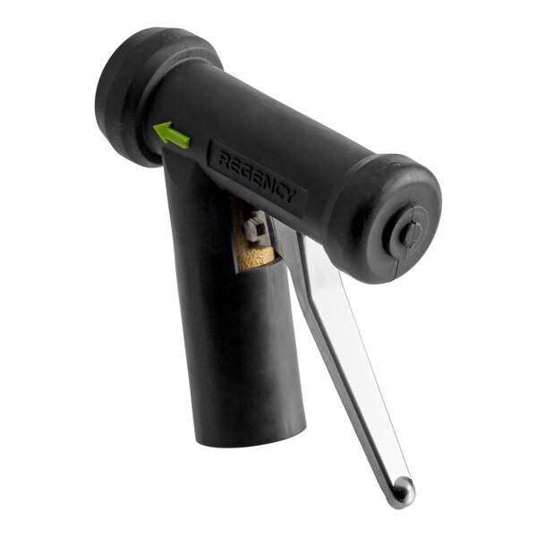 A black Regency 3/4-inch brass spray nozzle with a metal handle.