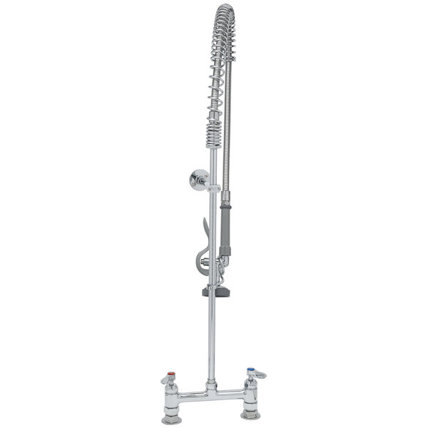 T&S B-0123-CR-B EasyInstall Deck Mounted 45" High Pre-Rinse Faucet with ...