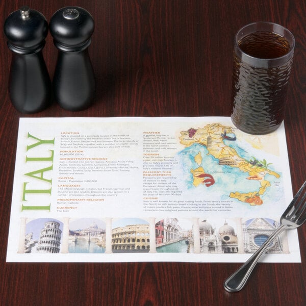 Hoffmaster PP112 10" x 14" Italia Paper Placemat 1000/Case