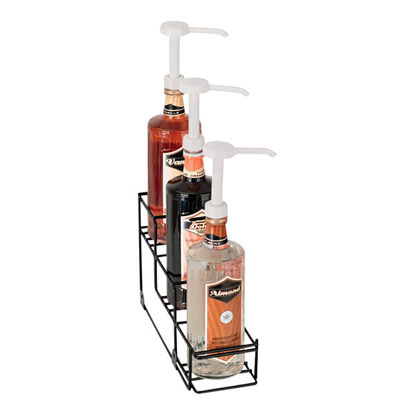 Dispense-Rite Black 3-Compartment Wire Bottle Organizer WR-BOTL-3