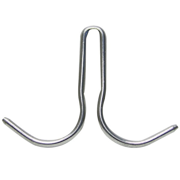 A pair of Advance Tabco plated pot hooks.
