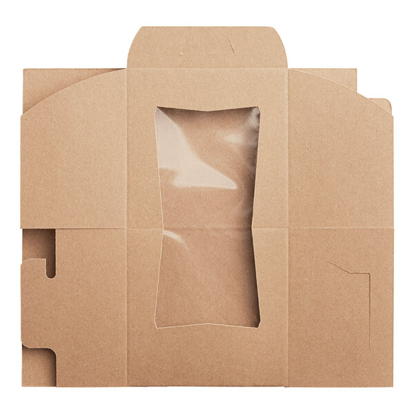 A brown cardboard Baker's Lane box with a window.