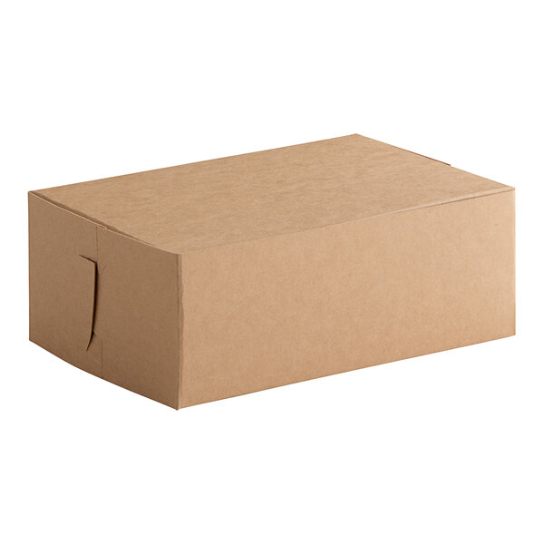 A brown Baker's Lane cake box on a white background.