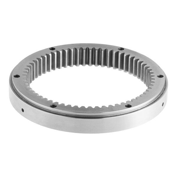 A circular metal turning plate gear with internal teeth and multiple screw holes, designed for Avantco MX60SHKIT, MX60MGKIT, and MX60H.