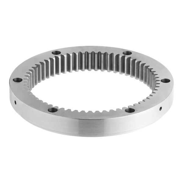 A circular metal turning plate gear with internal teeth and several mounting holes, designed for Avantco MX60SHKIT, MX60MGKIT, and MX60H.