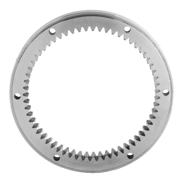 A circular metal turning plate gear with internal teeth and four mounting holes, designed for Avantco MX60SHKIT, MX60MGKIT, and MX60H.