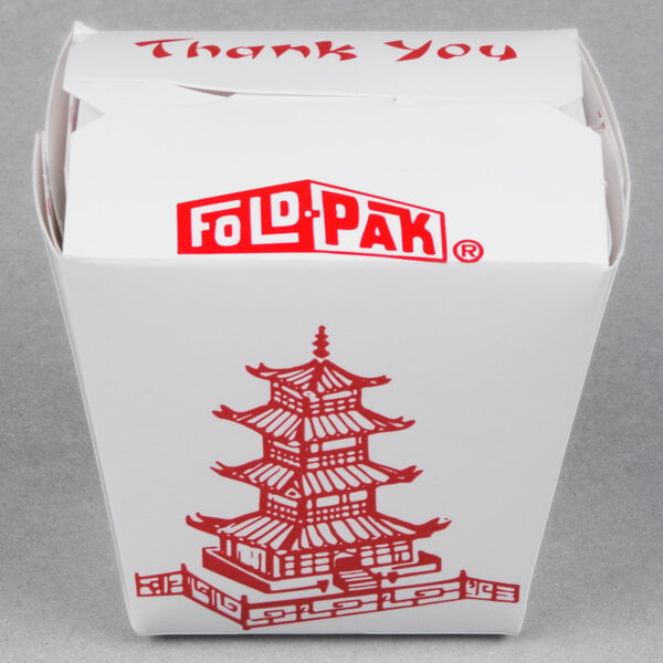 Fold-Pak 08MWPAGODM 8 oz. Pagoda Chinese / Asian Microwavable Paper  Take-Out Container - 450/Case