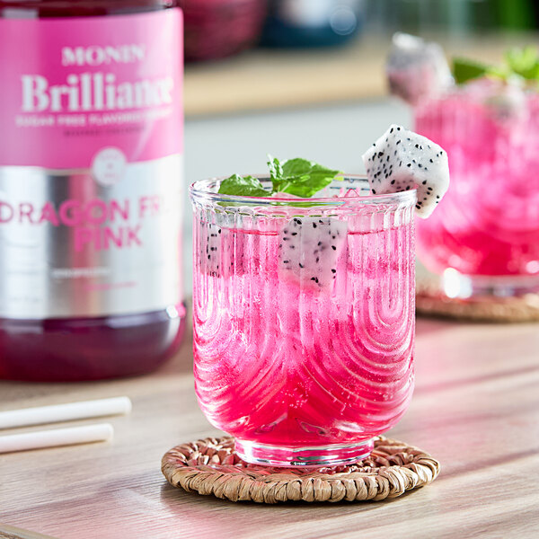 Monin Brilliance Sugar-Free Dragon Fruit Pink Natural 5:1 Energy