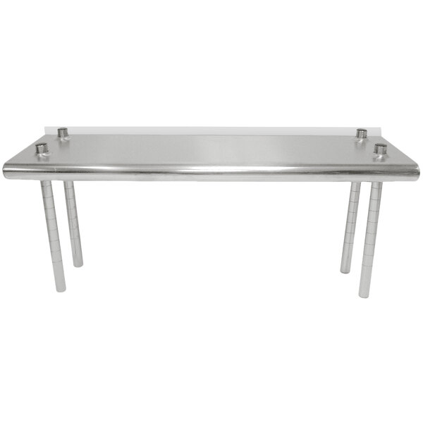 Advance Tabco TS-12-36R 12" x 36" Table Rear Mounted Single Deck Stainless Steel Shelving Unit - Adjustable with 1" Rear Turn-Up
