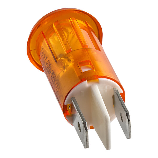 An Avantco pilot light with an orange and white electrical plug.