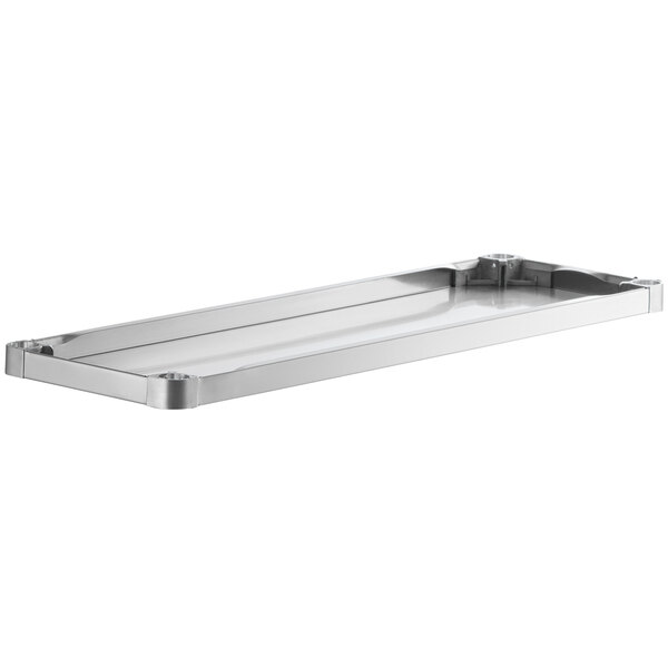 An 18-gauge stainless steel adjustable undershelf designed for 18" x 48" work tables.