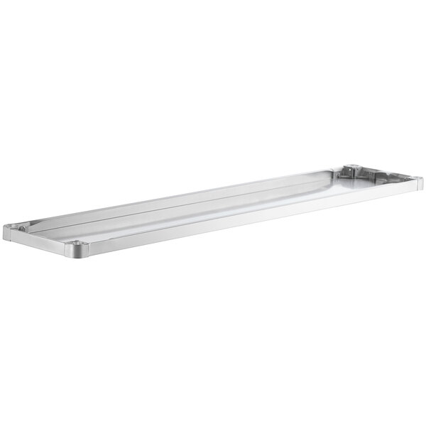 An 18-gauge stainless steel adjustable undershelf designed for 18-inch by 72-inch work tables.