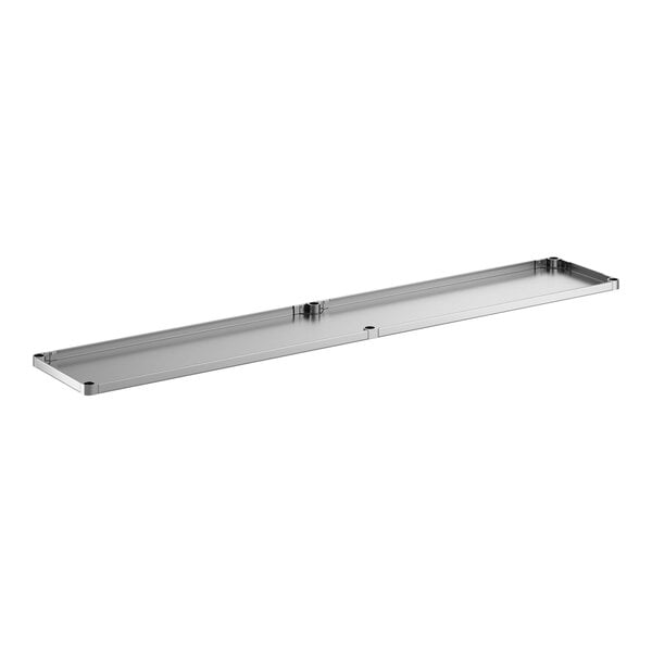 An 18-gauge stainless steel adjustable undershelf designed for 24" x 108" work tables.