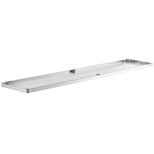 An 18-gauge stainless steel adjustable undershelf designed for 24" x 96" work tables.