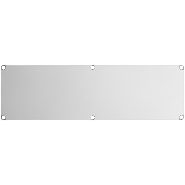 An 18-gauge stainless steel adjustable undershelf designed for 30-inch by 84-inch work tables.