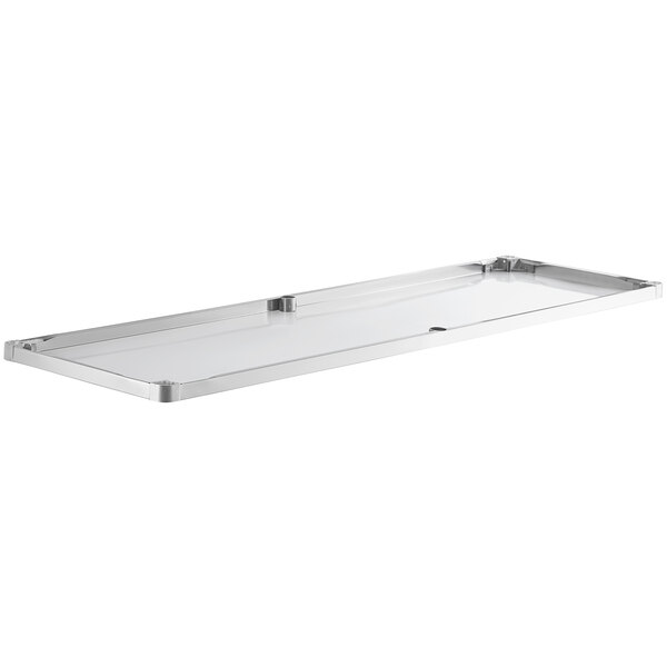 An 18-gauge stainless steel adjustable undershelf designed for 30-inch by 84-inch work tables.